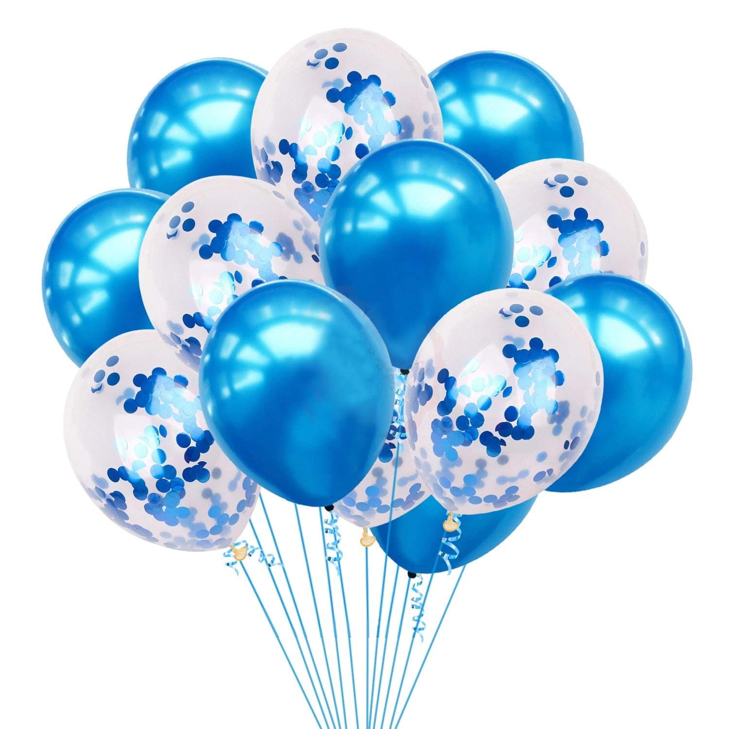 Party Propz Blue Balloons For Decoration - Set of 18 Pcs (12 inches) Blue Balloons For Birthday | Latex Balloons and Confetti Balloons For Decoration