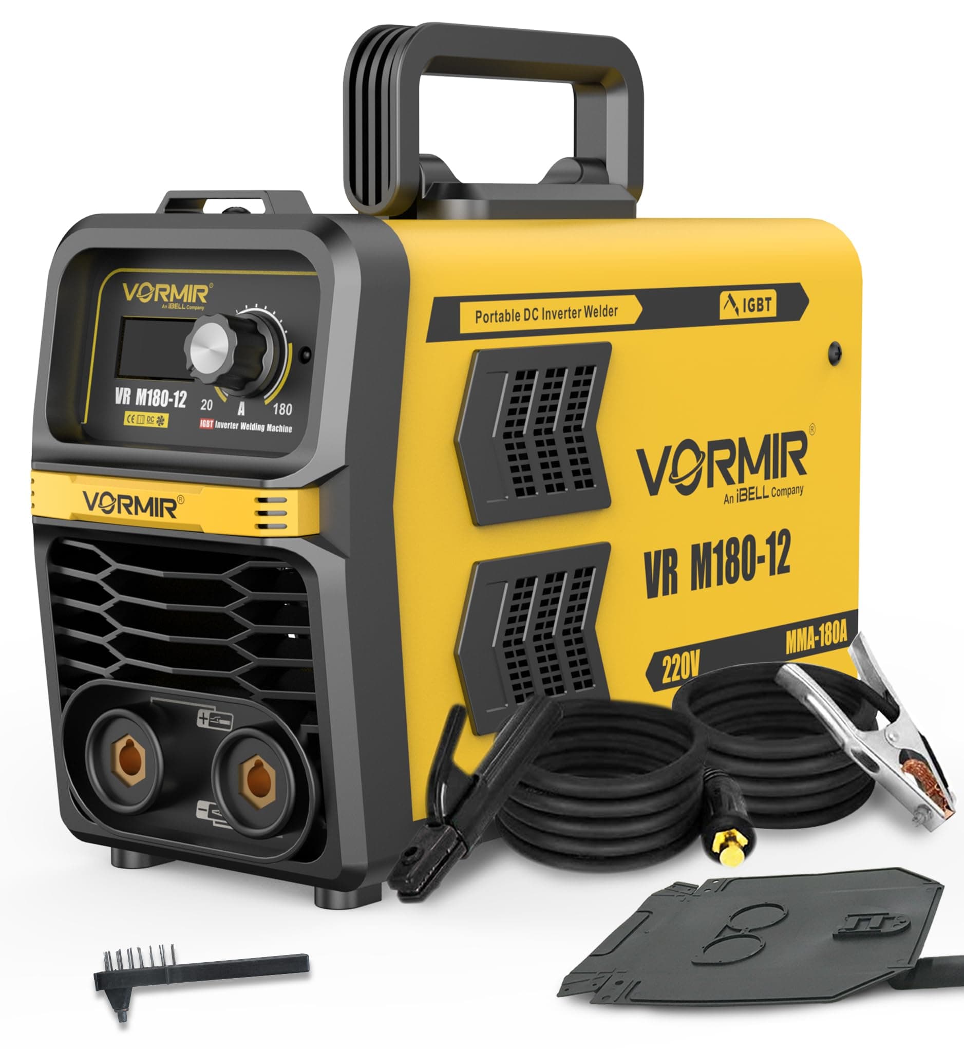 iBELL VORMIR VRM180-12 Inverter single Phase MMA Welding Machine (Home/DIY) 180A with Hot Start, Anti-Stick, Arc Force, VRD & IGBT Technology-1 Year Warranty