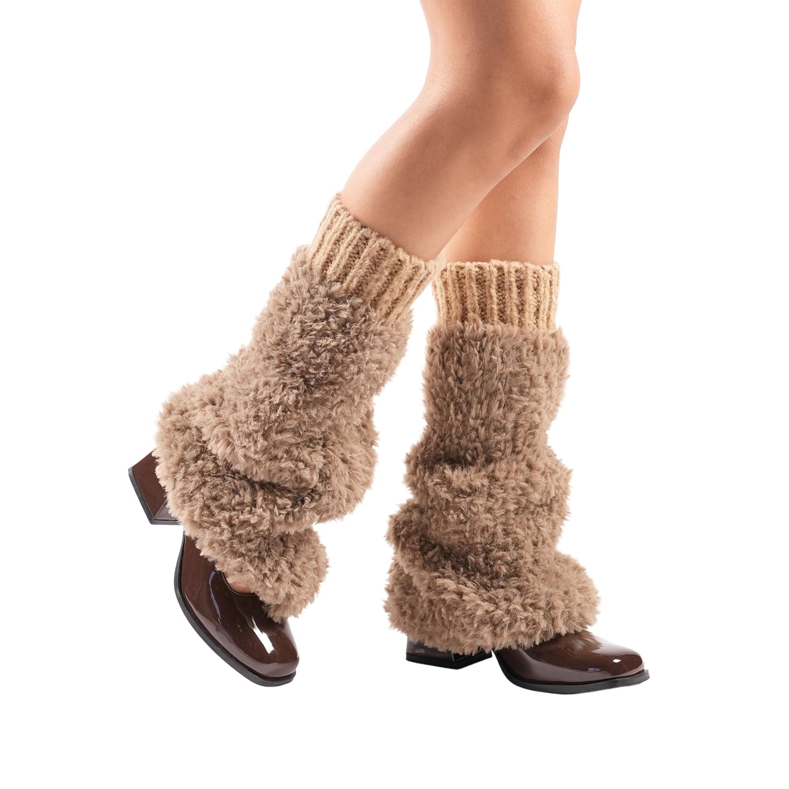 Theater Women Banded Plush Ribbed Leg Warmer – Black | Soft Ribbed Knit with Contrast Band | Stretchable & Stylish | Free Size Layer