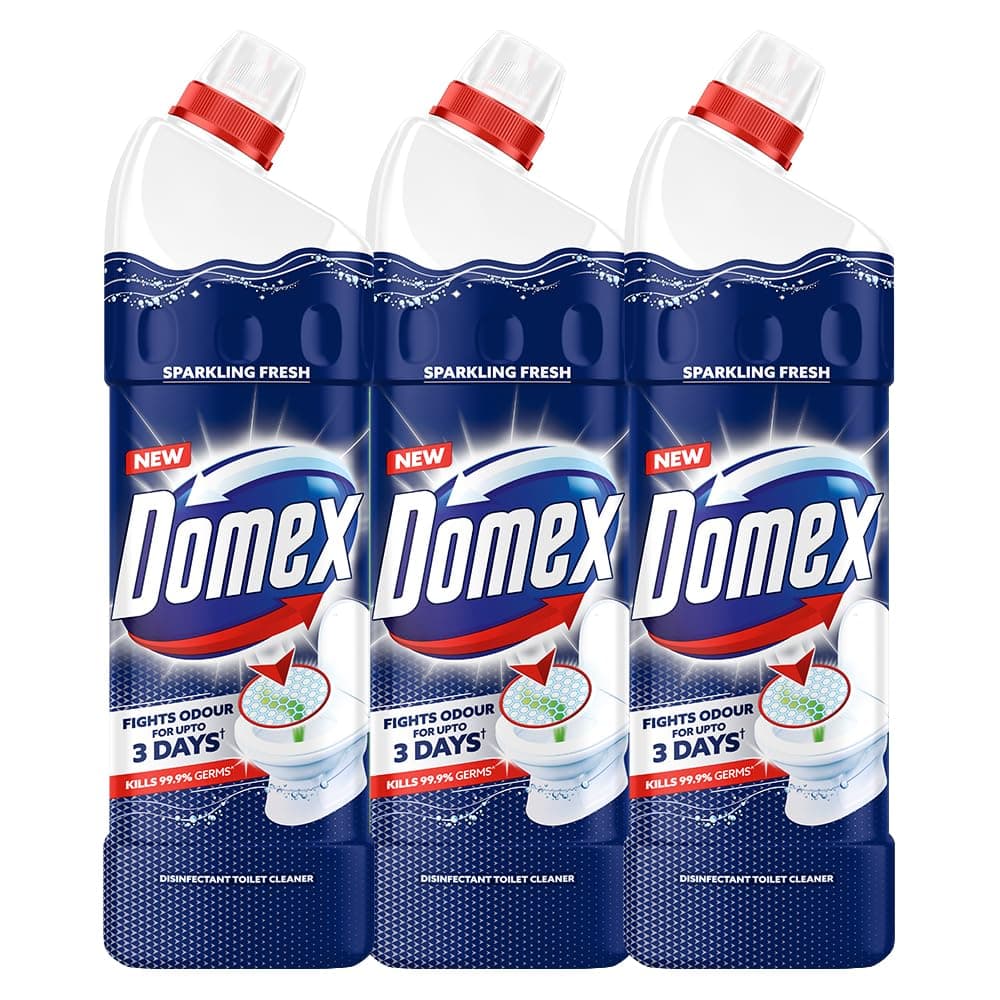 Domex Disinfectant Expert Toilet Cleaner, 1 ltr, Removes Tough Stains and Odour, Provides Long Lasting Freshness And Hygiene (Pack of 3)
