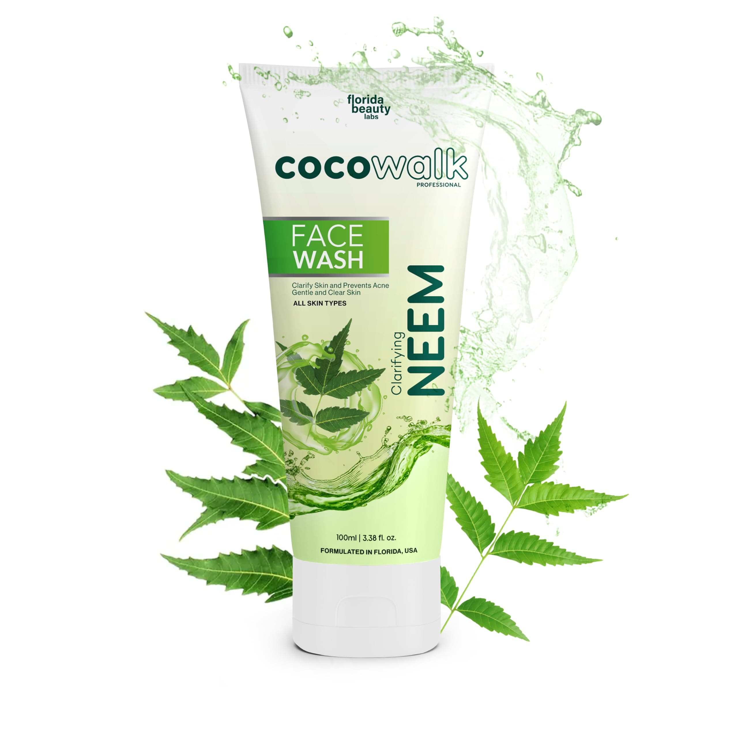Cocowalk Clarifying Neem Face Wash 100ml for Men Women All Skin Types Acne Pimples | Clarify Skin & Prevents Acne | Gentle & Clear Skin