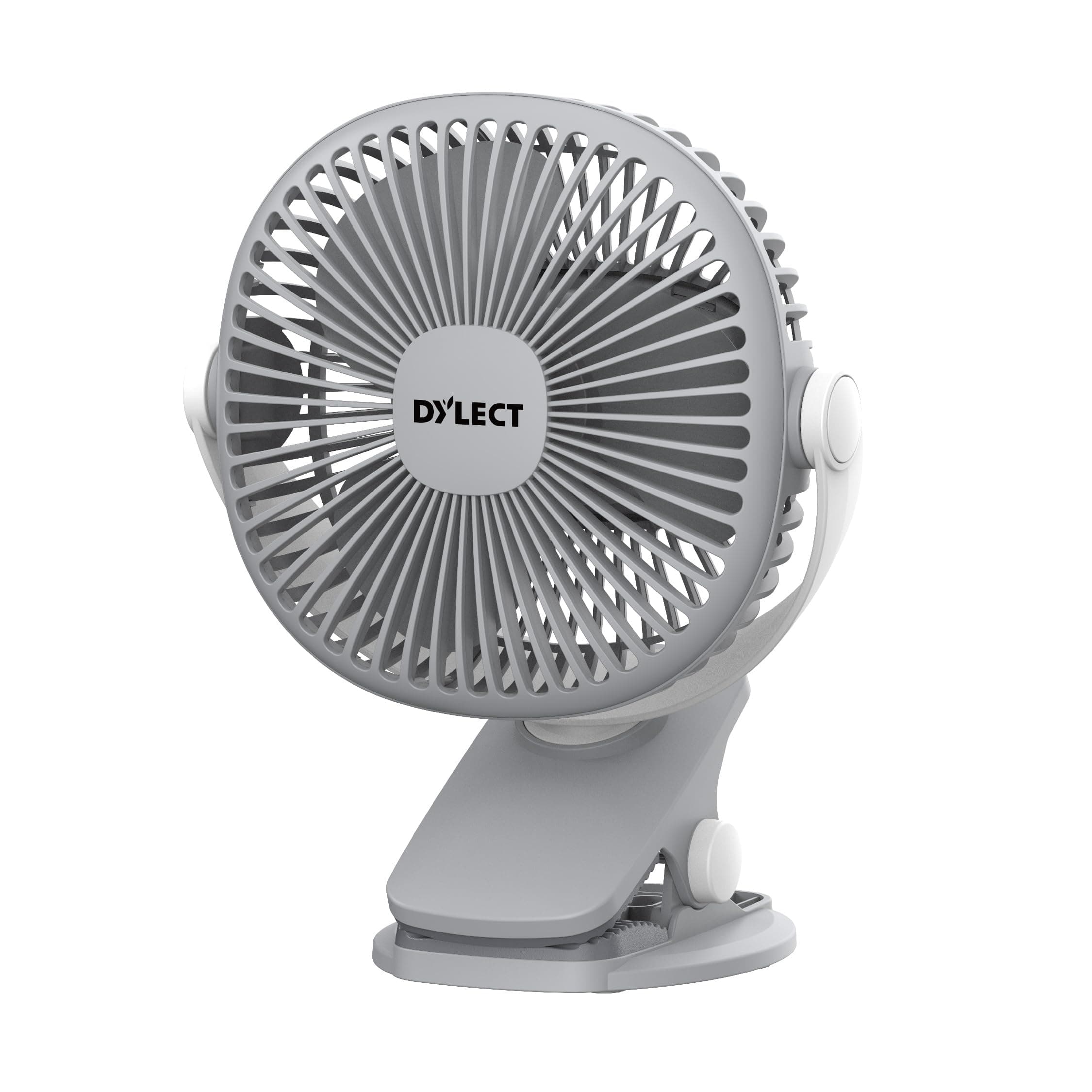Dylect® Briza Clip Mate Rechargeable Fan | 2000mAh Battery | 8H Runtime | TruSilent BLDC Motor | 3-Speed | 360° Rotation | MICRO-B | Clip & Wall-Mount Fan | Home/Office/Travel | Steel Grey