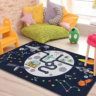 Urban Space 3D Digital Printed Carpet for Living Room, Rug for Bedroom, Carpet with Anti Skid Backing (4ft x 6ft, DR1025)