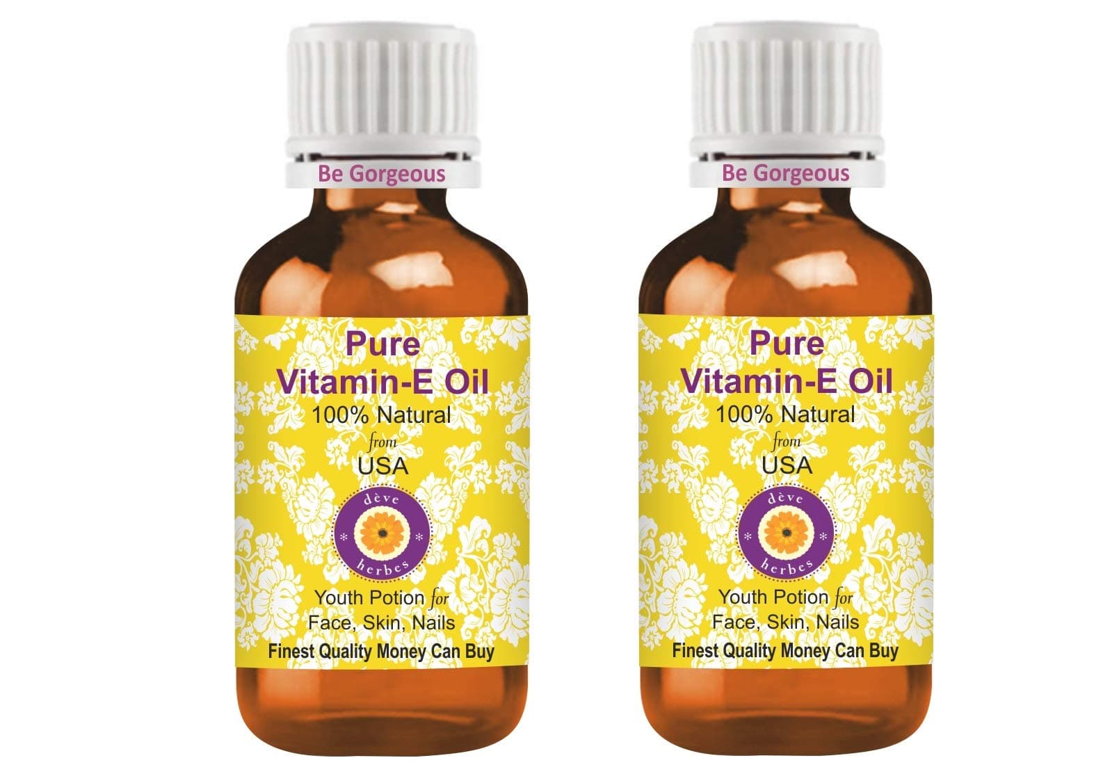 Deve Herbes Vitamin E Oil | Traditionally Extracted | Pure | Non-Sticky | Lightweight | For Skin, Hair & Nails | All Skin Types | Men & Women | 100ml X 2