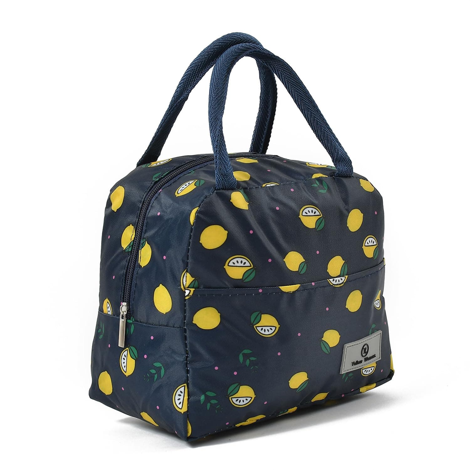 Yellow Weaves Insulated Travel Lunch/Tiffin/Storage Bag for Office, College & School Polyester, Regular Size (Dark Blue), 5.72 litres