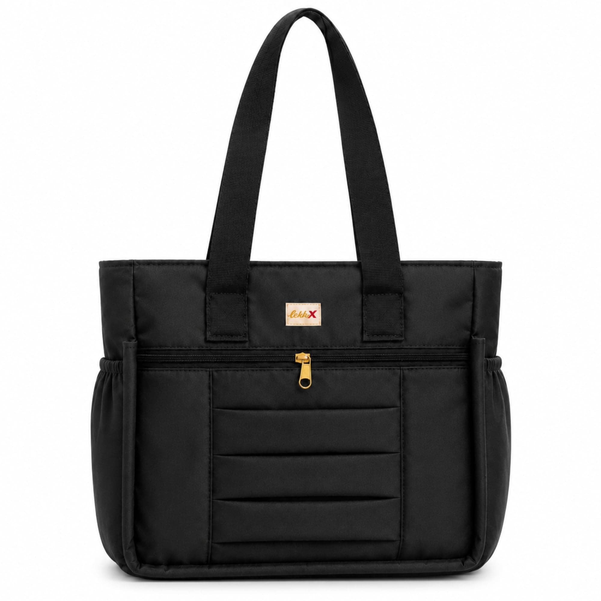 LX LEKHX Tote Bag for Women | Lightweight Shoulder Handbag with 2 Main Zip Compartments & Multiple Pockets | Water Resistant Polyester Fabric | Office, Travel & Daily Use