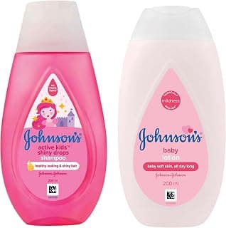 Johnson's Baby Active Kids Shiny Drops Shampoo, 200Ml & Baby Lotion (White, 200Ml)