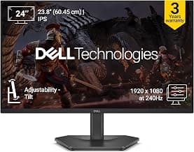 Dell SE2426HG 24" (Smartchoice) FHD Gaming Monitor | 240Hz Fast IPS | 0.5ms Response | AMD FreeSync Premium | HDR10 | 99% sRGB | Eye Comfort | Tilt Stand | HDMI 2.1 & DP 1.4 Ports | Black
