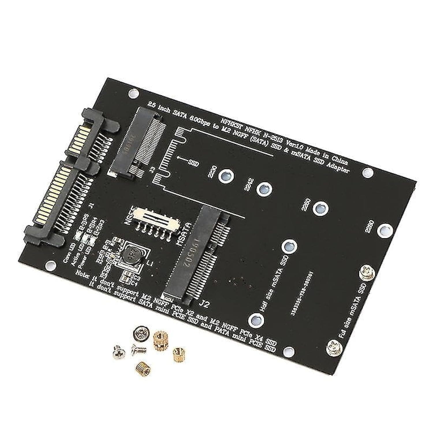 Etzin Sata Adapter M.2 Ngff to Sata Adapter Card Msata Ssd to Sata Iii Converter Support 2230 2242 2260 2280-EPl-423HS