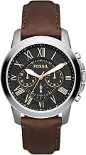 Fossil Chronograph men Grant Brown Quartz Leather Watch FS4813IE