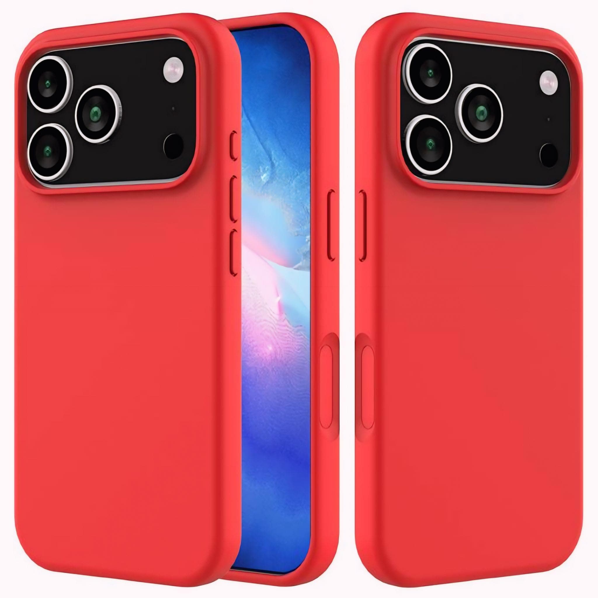 Aa TrendX Silicon Case Back Cover Compatible with iPhone 17 Pro Soft-Touch Phone Back Cover Anti-Scratch Shockproof iPhone Case (Red)