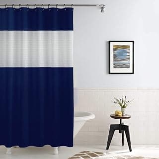 Story@Home Shower Curtains 7 Feet, PVC Curtains, Bathroom Curtains Waterproof, Washroom Curtains, Curtain with Hooks, 78 in X 70 in, Durable & Stylish (Navy Blue)