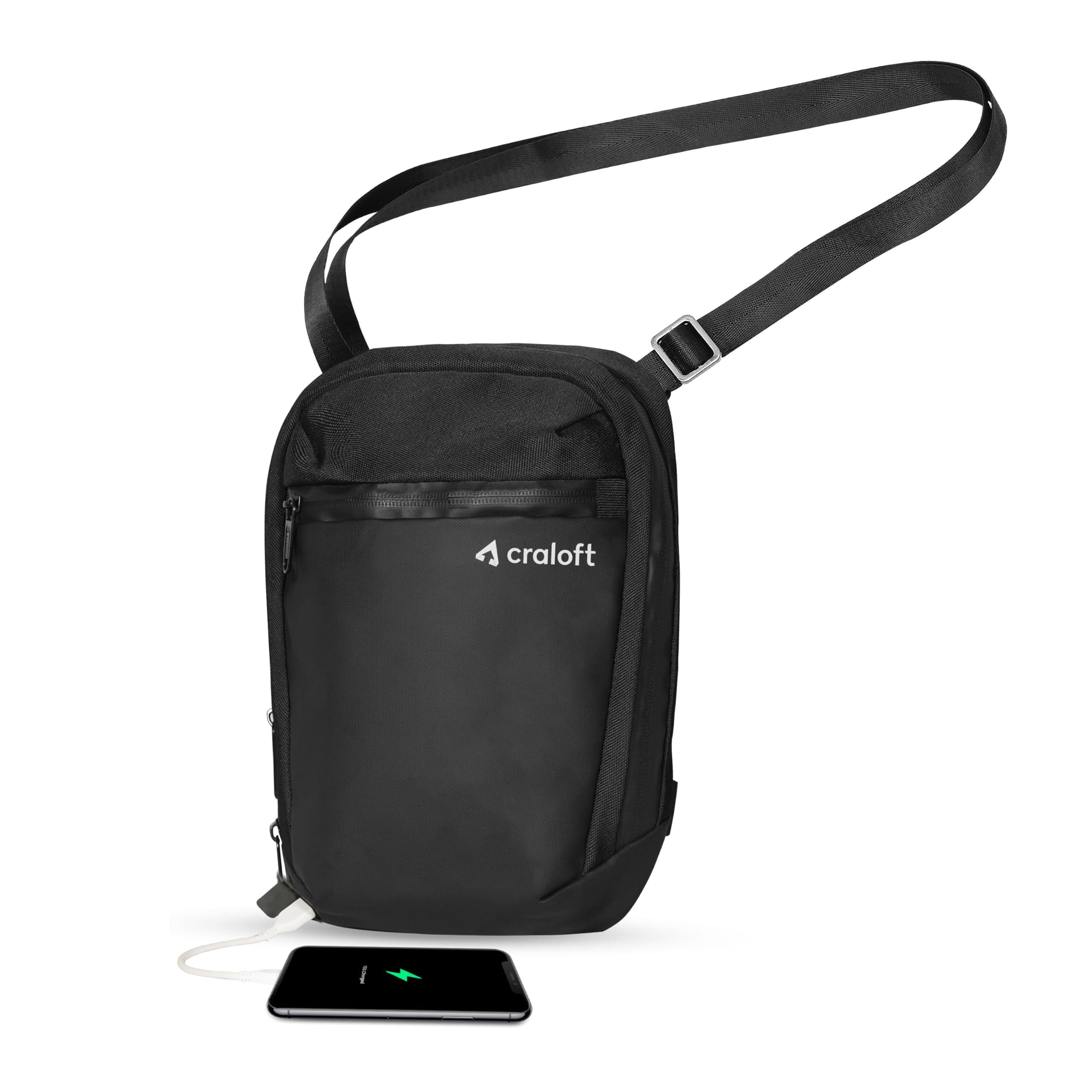 CRALOFT Water-Resistant Crossbody Sling Bag for Men & Women | Travel Shoulder Bag | Multi-Pocket Chest Bag for Office, Passport, Mobile, Cash & Mobile