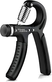 Fitness Mantra® Weight Adjustable Hight Quality Hand Gripper for Men & Women |Hand Grip|Finger Exerciser|Power Gripper|Hand Exerciser Equipment|Hand Strengtheners|Black| 10KG-60KG|,Polypropylene