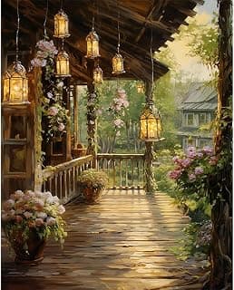 HASTHIP® DIY Paint by Numbers Kit Countryside Hallway DIY Oil Paint Paint by Numbers Canvas Oil Paint Wall Decoration DIY Number Painting Natural Scenery Oil Paint Home Decoration, 40 x 50 cm | Oil Painting for Gift, Art Therapy Kit for Adults, Home Wall Decor, Without Frame, Countryside Hallway Art Kit, 40 x 50 cm