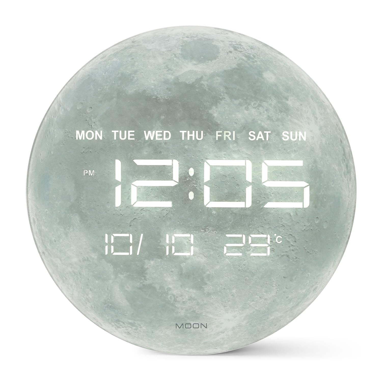Amazon Basics LED Digital Wall Clock with Auto Brightness, HIPS, USB Powered, 12/24 Hour Format, Modern Square Display for Bedroom or Living Room (Size: 32 × 32 × 3.2 cm)