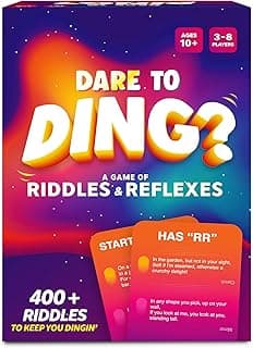 Gouda Games Dare to Ding - Game of Riddles & Reflexes, Fast-paced Card Game, Test Your Wits, Family-Friendly Game for Teens, Families & Adults, Gifts for Ages 10, 11, 12 and Up, 3-8 Players