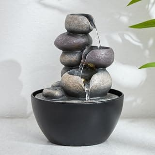 Home Centre Corsica Alpine Polyresin Pebbles Fountain - 13.5x18cm