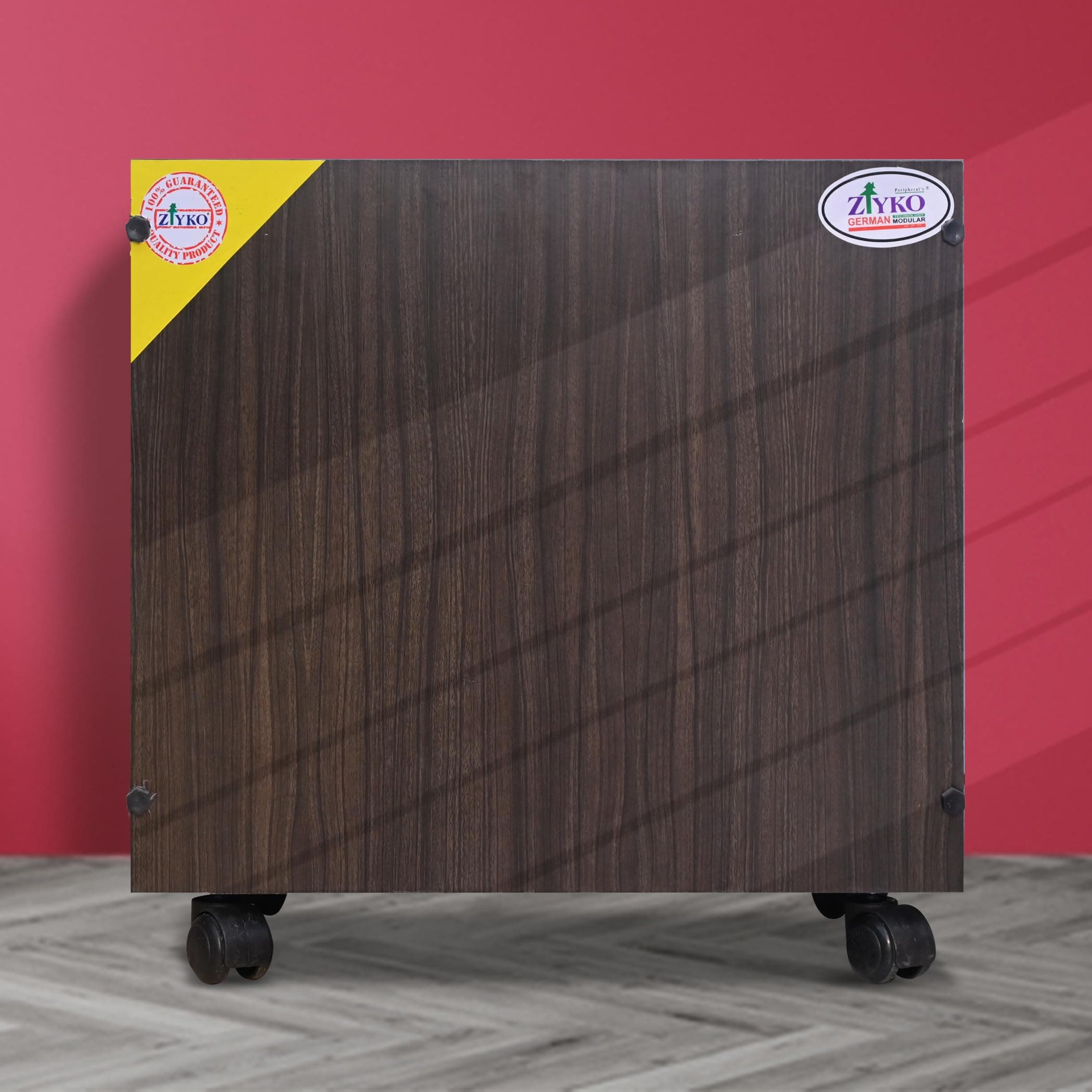 ZIYKO Wooden Inverter Battery Trolley Cabinet | 4 Wheels Support | Load capacity-120kg | Home, Shops and Office (Black Thai Teek)
