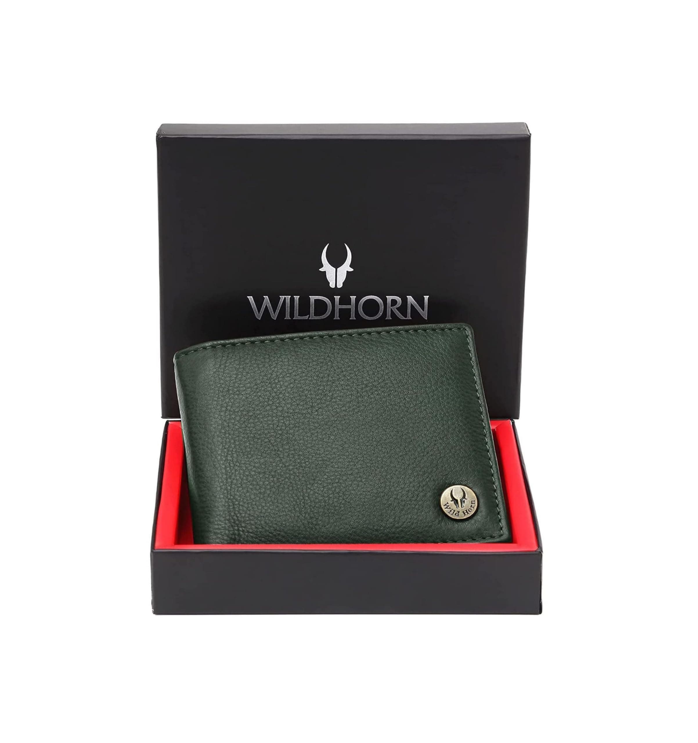 WildHorn Green Leather Wallet I Minimalist Mens Wallet, Green New Nappa