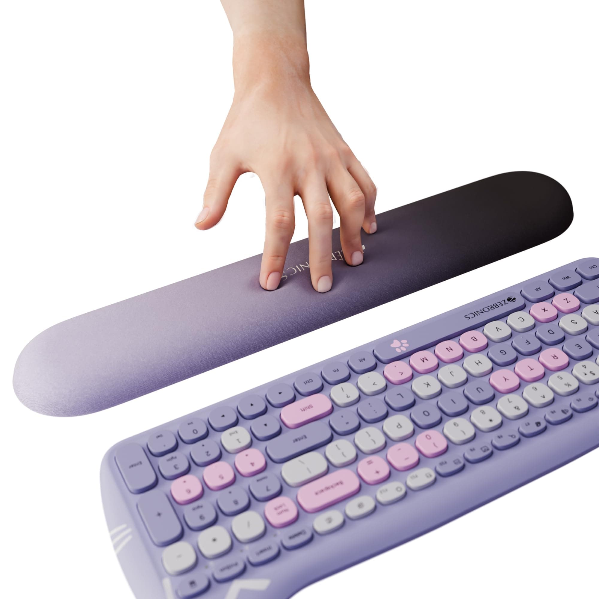 ZEBRONICS Wrist Ease, Keyboard Wrist Rest Pad, Adaptive Memory Foam, Pain-Free Typing, Breathable Fabric Design, Ergonomic Support, Ultimate Comfort, Compatible with Desktop & Laptop (Zeb-Wrist Ease)