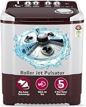 LG 8.5 kg 5 Star Semi-Automatic Top Load Washing Machine (P8530SRAZ, Burgundy, Roller Jet Pulsator)