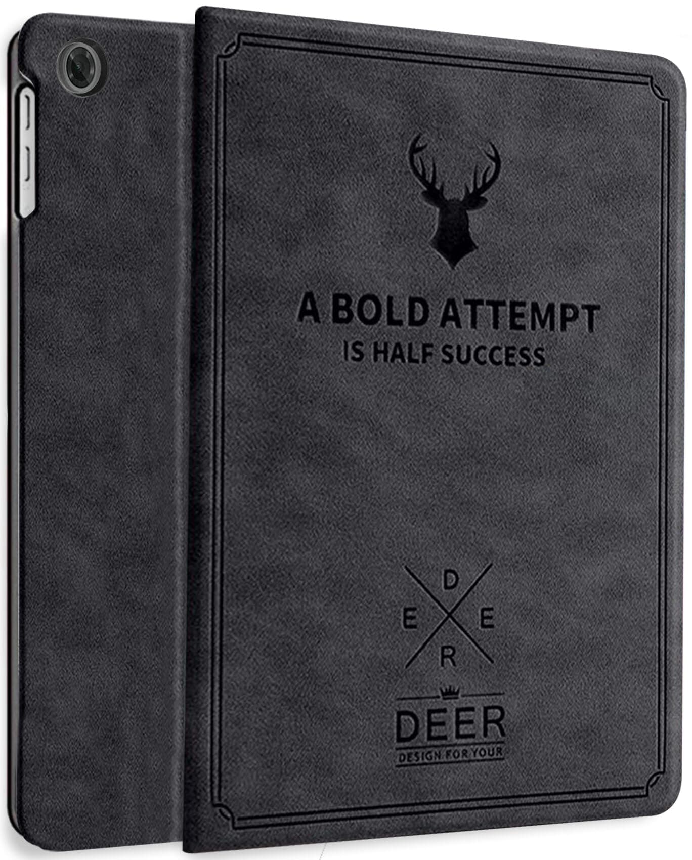 Robustrion Cover for Lenovo Tab 10.1 inch 2025 Cover Case, Deer Flip Cover Case for Lenovo Tab 10.1" Tablet Cover TB-311FU/311XU - Black