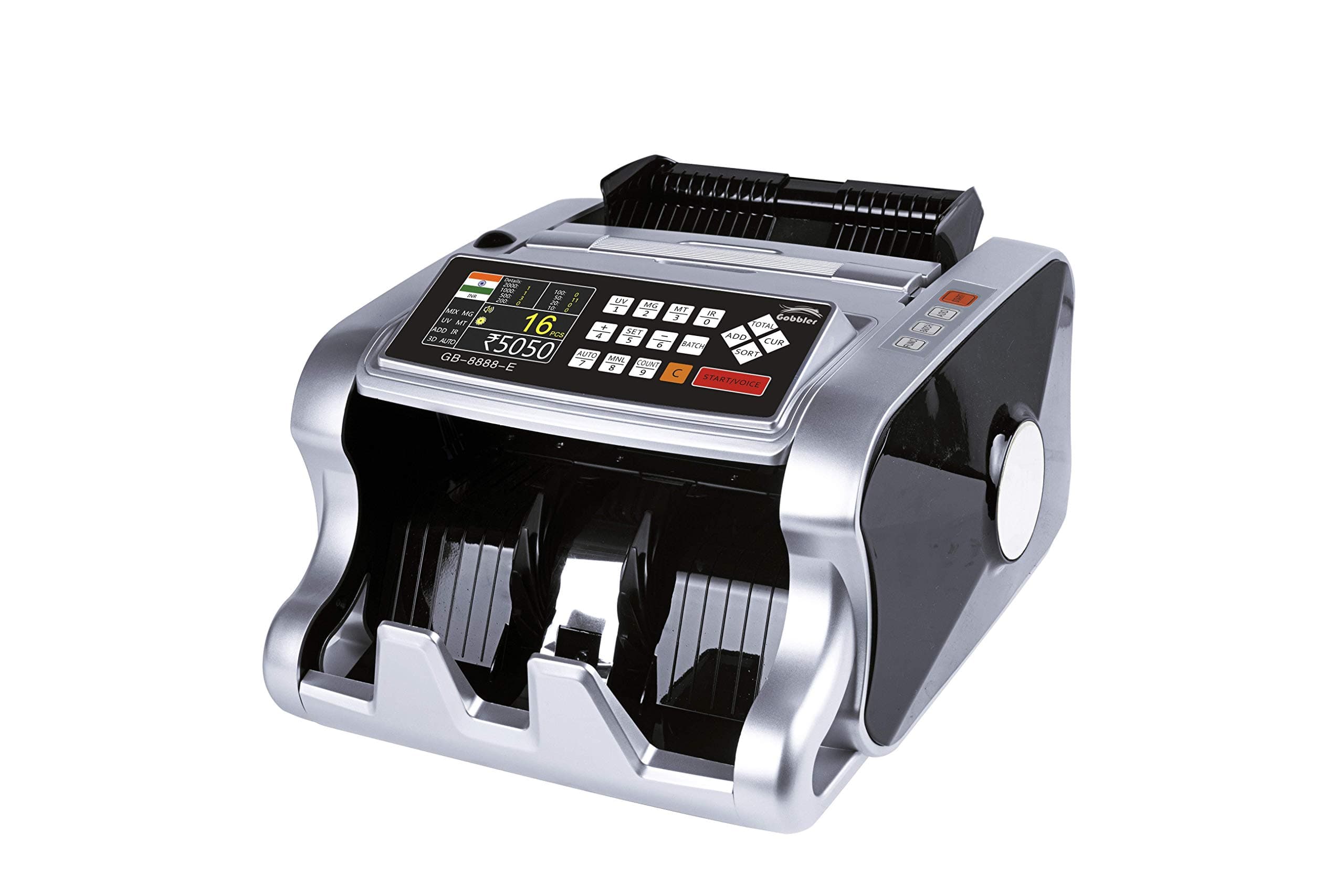 GOBBLER GB-8888-E Mix Note Value Counting Business-Grade Machine Fully Automatic Cash Counter with Fake Note Detection