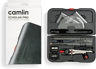 Camlin Scholar Pro Geometry Box - 12-Piece Set | Premium Geometry Box Kit for School kids | Ideal for Learning and Precision | Pack of 1