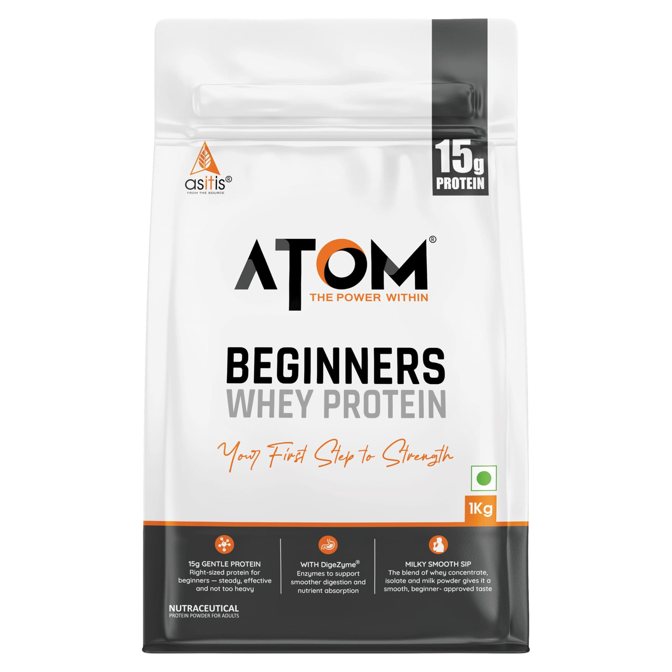 AS-IT-IS ATOM Beginners Whey Protein 1kg | Accelerates Muscle-building | Increases Body Strength | Cookies and Cream…