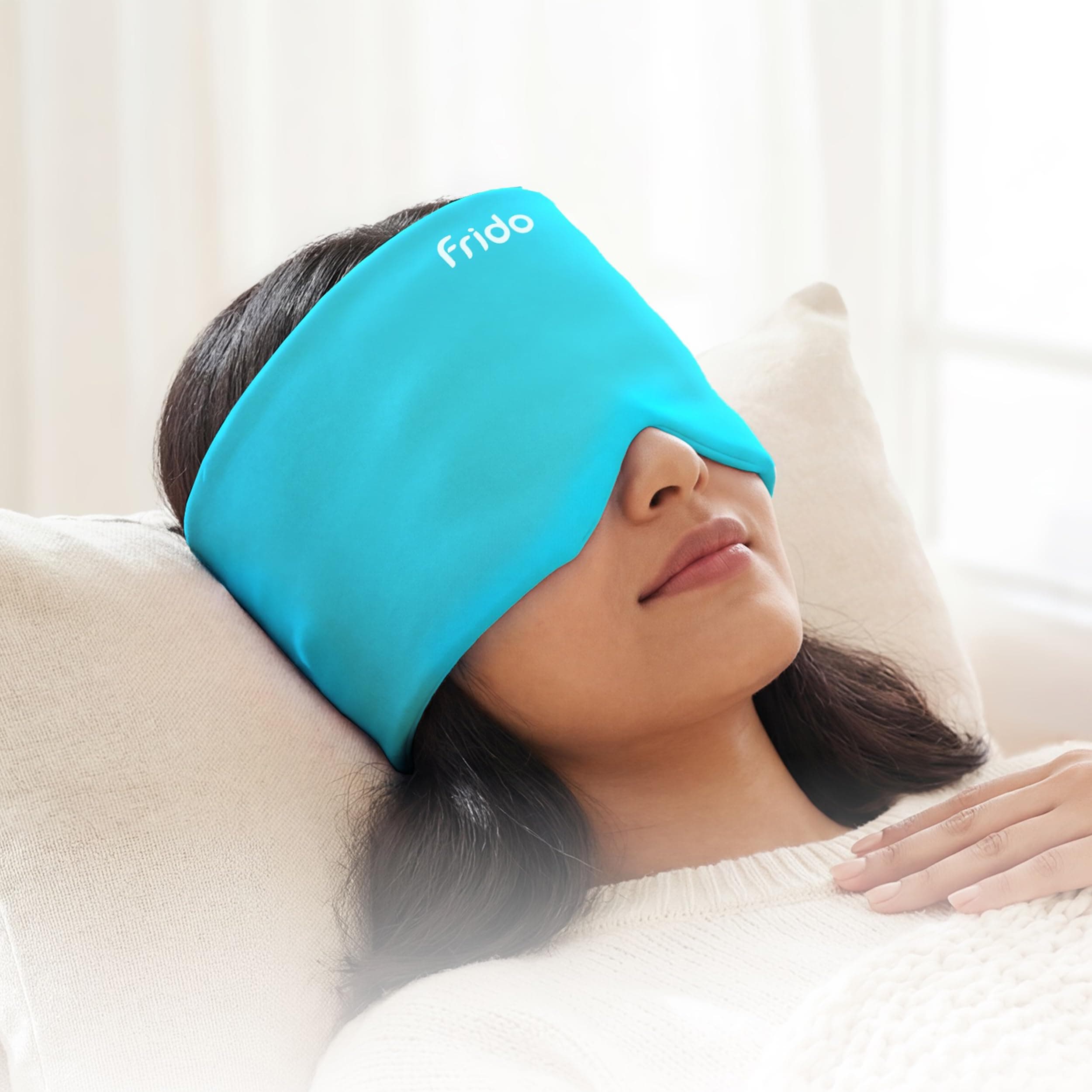 Frido Hot & Cold Therapy Cap | 360° Full Head Coverage | Reusable Cooling & Warming Cap with Gentle Compression | Blue