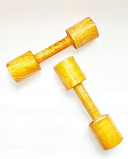 Wooden Dumbbells For Pt | For Kids | For Warm Up Exercises | For Girls And Boys | Premium Wood | Good Finishing |,Brown, 300 Grams