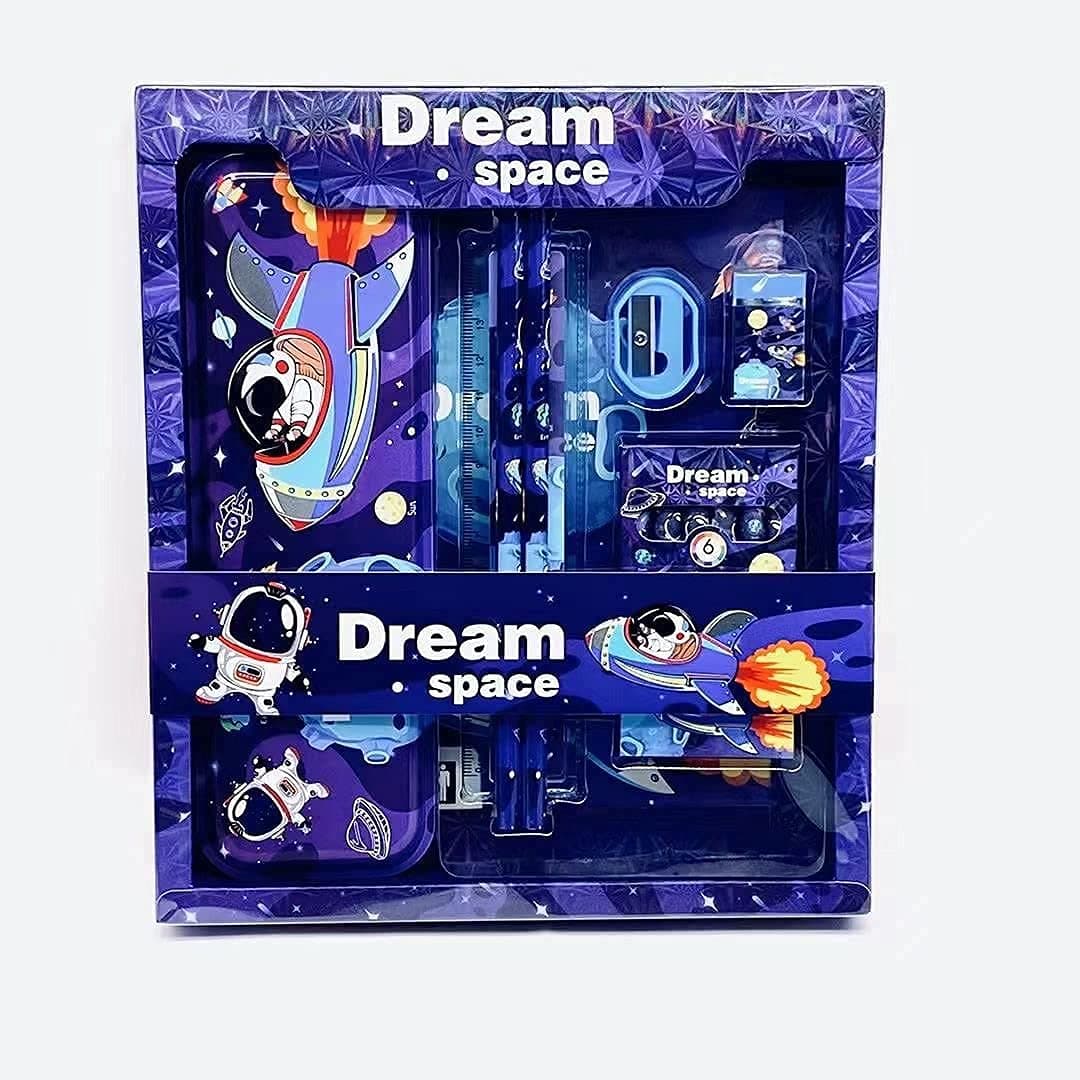 TERA 13 Space Theme Stationary Set for Boys (1 Pcs) - Pencil, Eraser, Sharpener for Kids - Return Gifts, Stationary Items, Kit