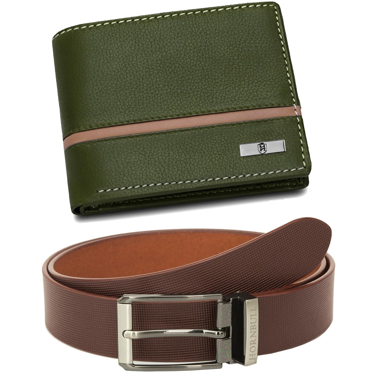 HORNBULL Denial Combo Gift Hamper for Men | Combo Wallet and Belt with RFID Blocking | Valentine's Day Gift for Men (BW45153),Blue