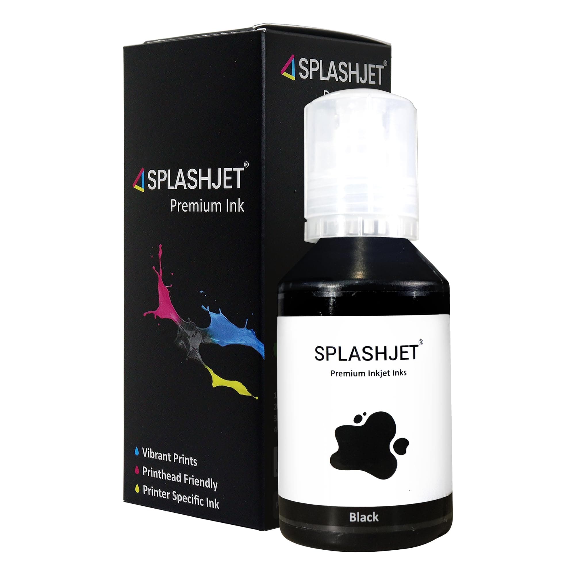 Splashjet 008 Compatible Pigment Ink for Epson L15150, L15160, L6460, L6550, L6570, L6580, M15140, M15180 Printer - Ink Bottle for Epson 008 Ink Code - (120gm x 1 Black) Ink Bottle - 501807