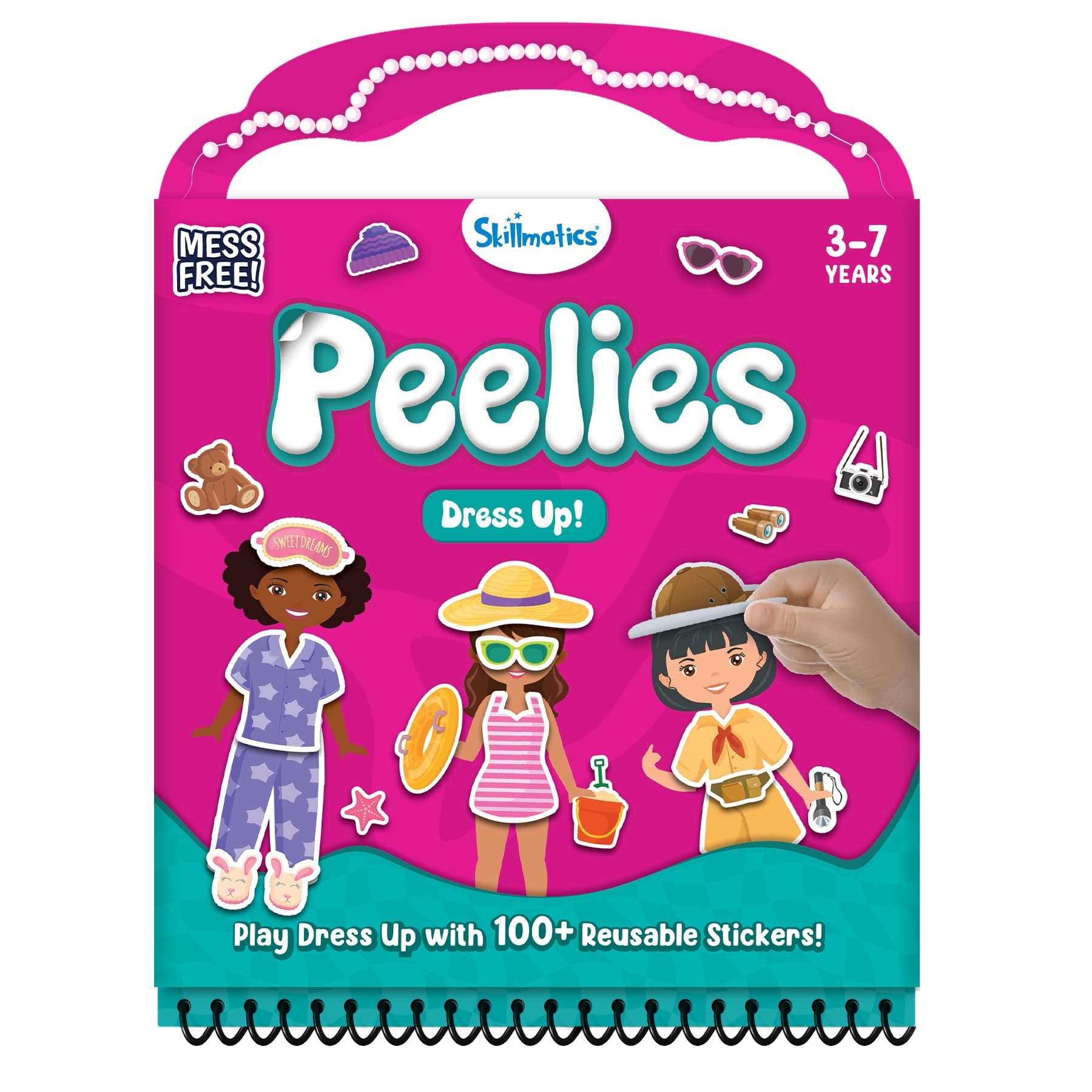 Skillmatics Reusable Sticker Activity Book - Peelies, 100+ Reusable Cling Stickers, 6 Pictures, Mess-Free Fun for Kids, Creative Play & Travel Toy, Gifts for Ages 3, 4, 5, 6, 7