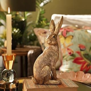PURE HOME + LIVING Gold Metal Finish Polyresin Rabbit Figurine - Medium for Home Decor, Statue Table Decor, Living Room Decor, Multifunctional Home Decor