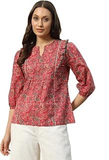 FIORRA Women's Cotton Regular Fit Top