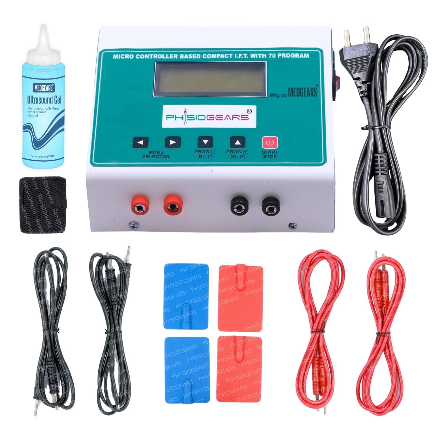 Physiogears Mini IFT 70 for Clinic Hospital Home Use effictive & efficient IFT Machine for Physiotherapy Interferential Therapy with One Year Warranty (Electrode Pad).