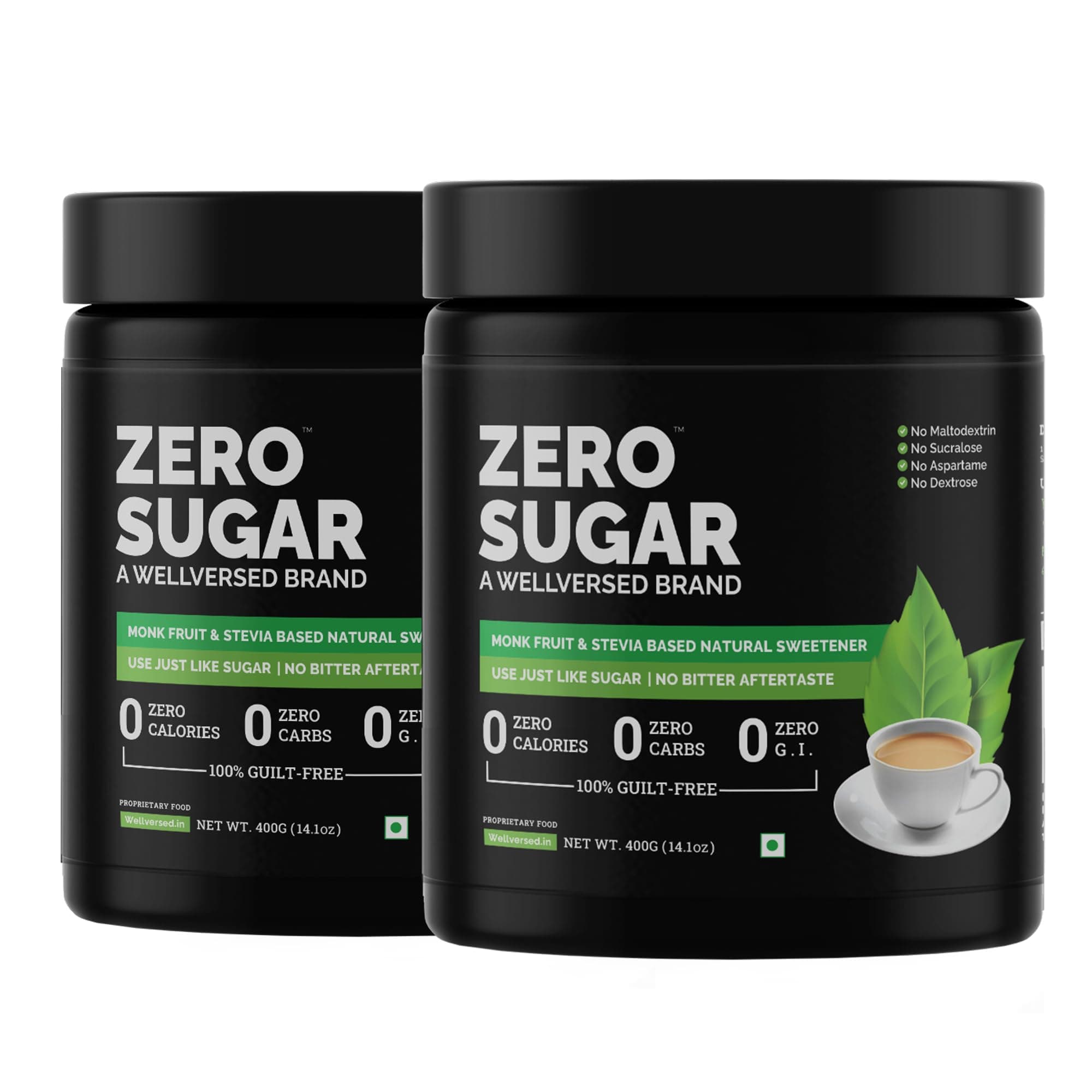 Ketofy Zero Sugar (2x400g) |Stevia and Monk Fruit |No Maltodextrin, No Aspartame |No Bitter Aftertaste |Sugar Free |Tastes Just Like Sugar |Ultra Low GI Keto Sweetener | Natural Sweetener