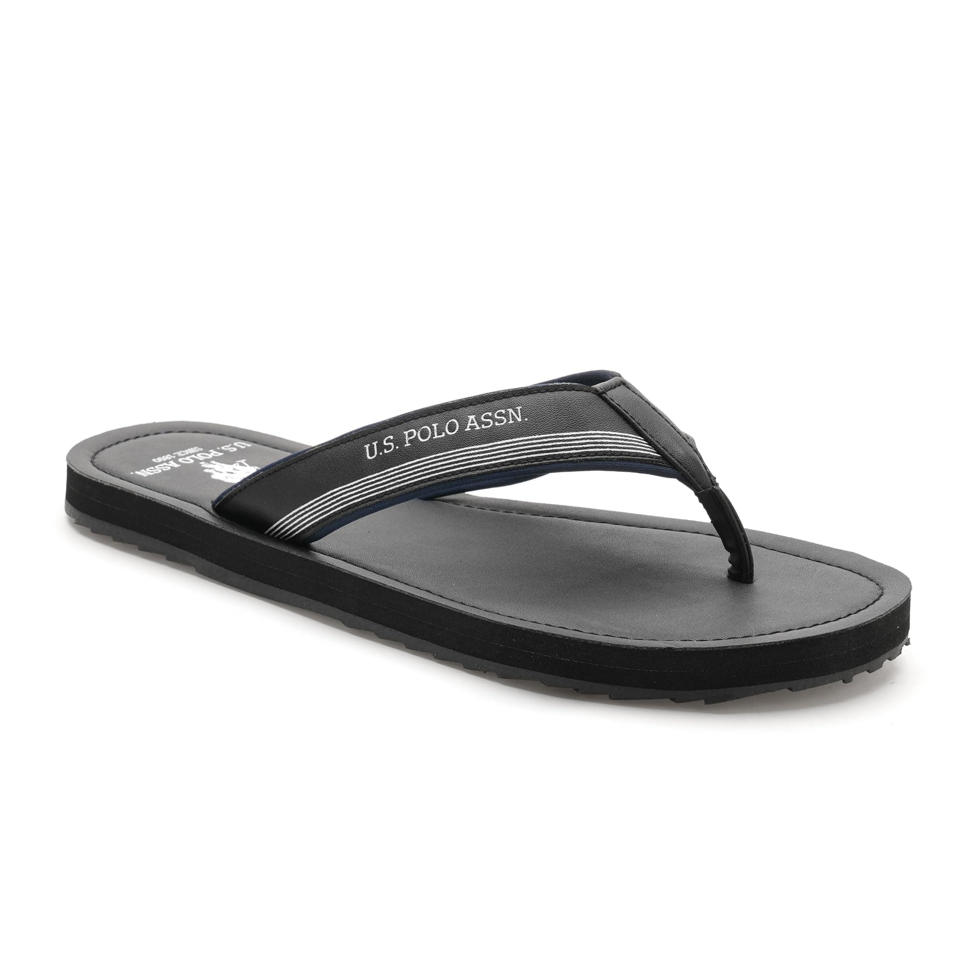 U.S. POLO ASSN. USPA| OVI BLACK| Stylish slider Slippers for Man