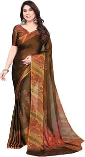 SUPERLAXMI Pure Chiffon Colorblock Printed Bollywood Saree