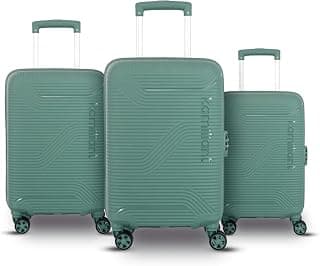 Kamiliant Nexus 3-Piece Luggage Set | PP Hard-Shell Trolley with 8 Spinner Wheels & 3-Digit Lock, Trolley Bag/Luggage/Suitcase for Travel for Men and Women (Sage Green, Set of 3 (55 cm/69 cm/79 cm))