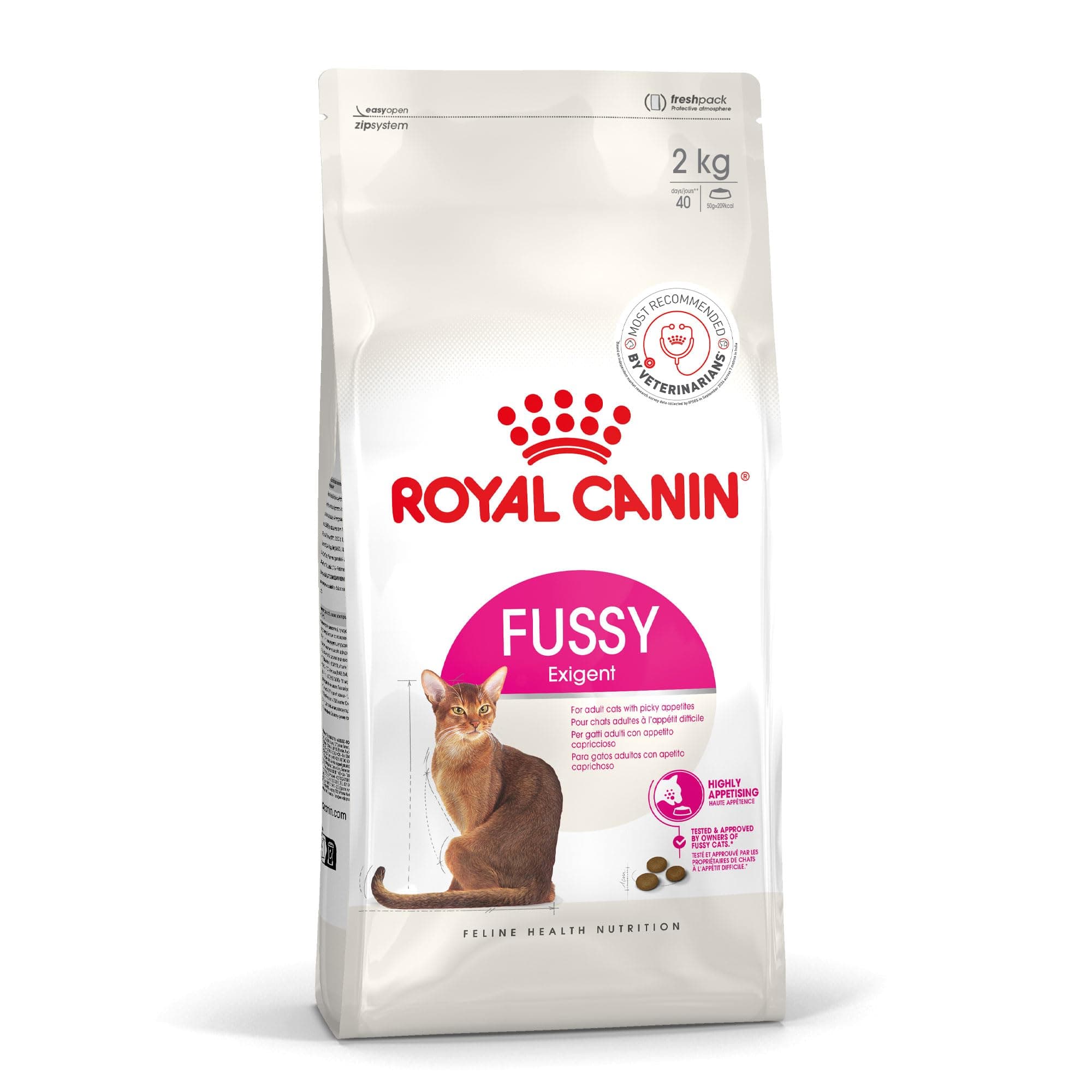 Royal Canin Fussy Exigent Cat Dry Food, Supports Digestive Health, Enhances Overall Vitality, 2 kg