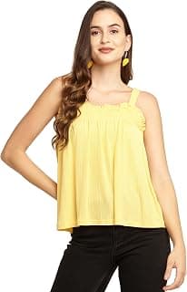 Zink London Yellow Solid Women's Elasticated Top