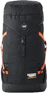 Wildcraft Polyester Rucksack for Men & Women – Expedition RSK 45 Backpack | Unisex Durable Lightweight & Stylish – Perfect for Travel Trekking and Work (Black)