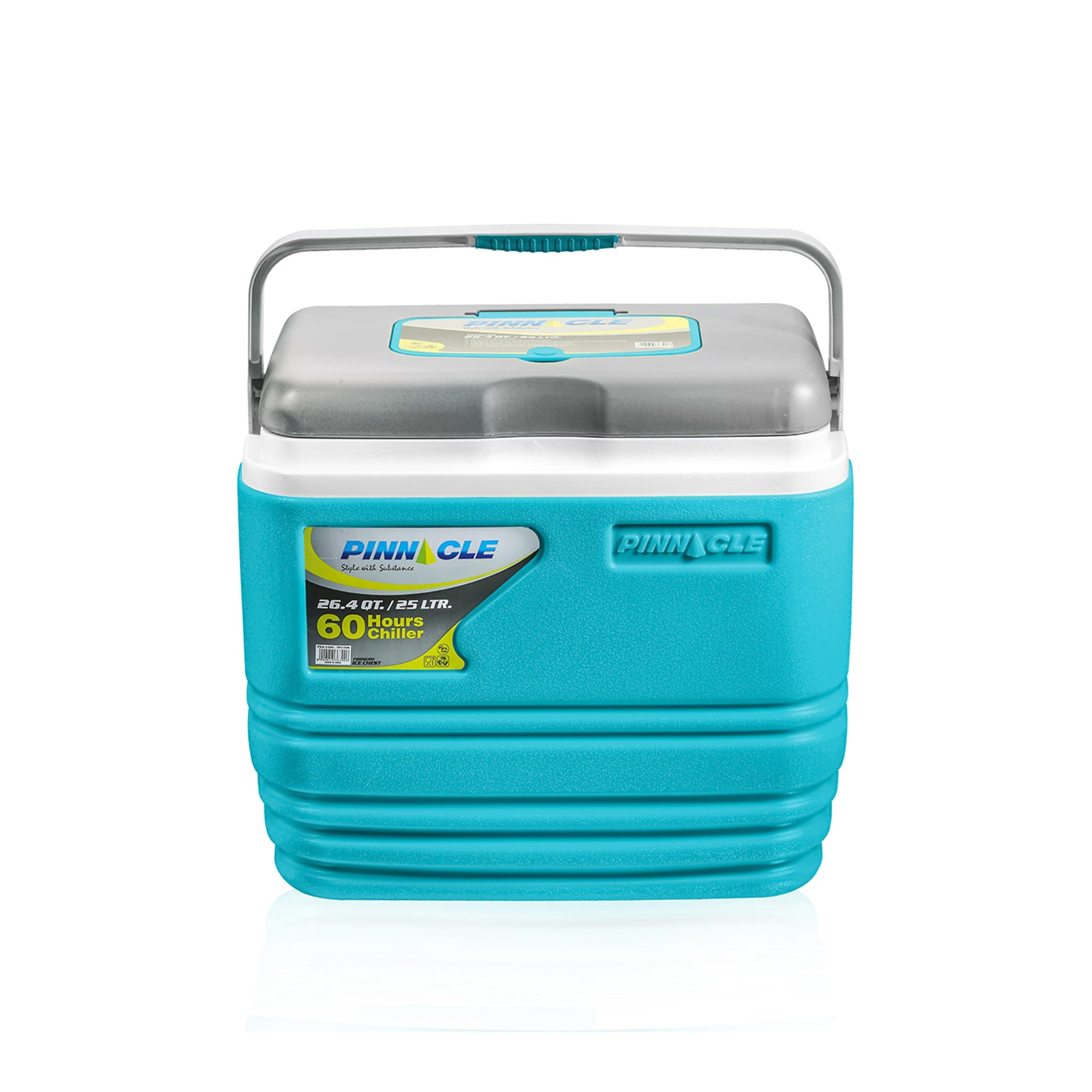 Pinnacle Primero Chiller Ice Box 25 LTR| Fit 45 cans| Holds Ice Upto 60hrs |Portable Insulated Cooler IceBox with Drink Holder & Dry Storage| Perfect for Car Travel, Medical, Picnic,Sport.