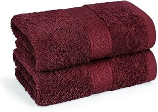MYTRIDENT Hand Towel | Urban Comfort | Quick Drying | Travel Friendly | for Men/Women | 2 Pc Hand Towel (40 cm x 60 cm) | 100% Cotton 450 GSM - Wine Red