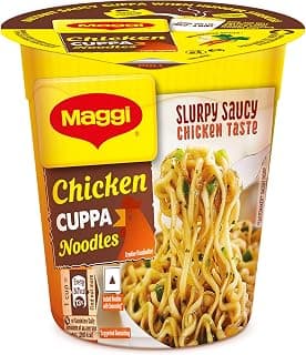 MAGGI Chicken Instant Cuppa Noodles, Chilly Chow - 70 Grams Pack | New Recipe | With Extra Veggies Taste., Small