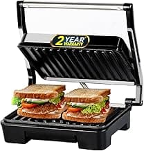 iBELL SM1515 Sandwich Maker with Floating Hinges, 850 Watt, Panini/Grill/Toast (Black)